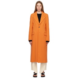 Orange Single Breasted Coat 231379F059001