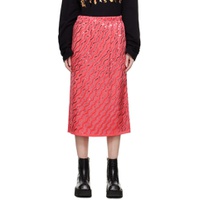Pink Sequin Midi Skirt 231379F092004