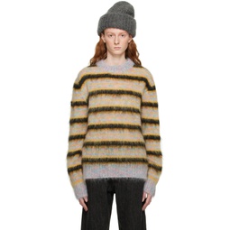 Multicolor Striped Sweater 231379F096014