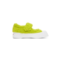 Green   White Merino Mary Jane Sneakers 231379F118012