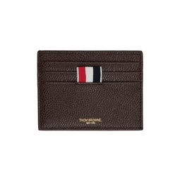 Brown Leather Card Holder 231381M163003