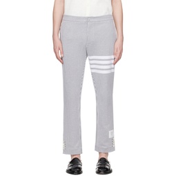 Gray 4 Button Vent Trousers 231381M191021