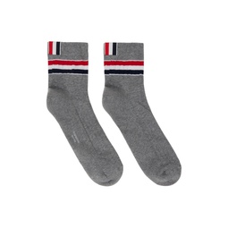 Gray Striped Socks 231381M220006