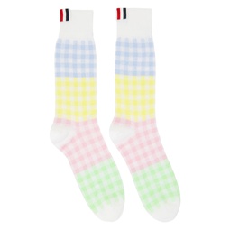 Multicolor Checkered Socks 231381M220038