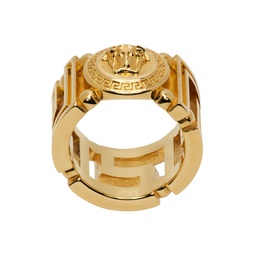 Gold Medusa Greca Ring 231404F024015