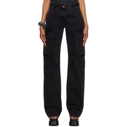Black Flap Pocket Jeans 231404F069005