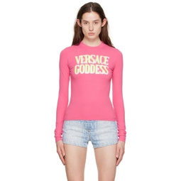 Pink Goddess Long Sleeve T Shirt 231404F110022