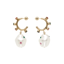 Gold Pearl Jelly Heart Earrings 231413F022020