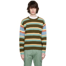 Multicolor Mix Up Stripe Sweater 231422M201015