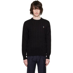 Black Broad Stripe Zebra Sweater 231422M201023
