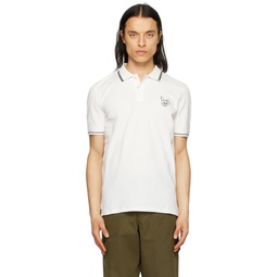 White Embroidered Polo 231422M212013