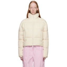 Off White Cropped Puffer Jacket 231424F581005