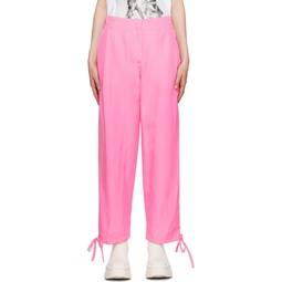 Pink Drawstring Trousers 231443F087008