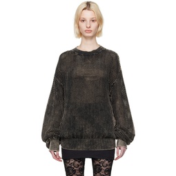 Black Overdyed Sweater 231443F096005