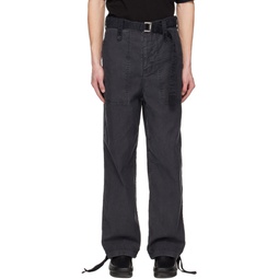 Black Belted Trousers 231445M191012