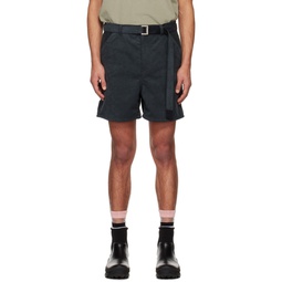 Gray Belted Shorts 231445M193027