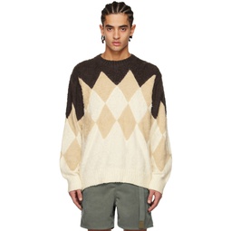 Brown Argyle Sweater 231445M201006