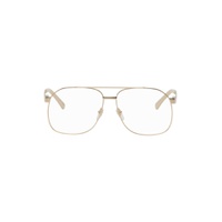 Gold Oversize Retro Glasses 231451F004008