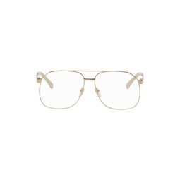 Gold Oversize Retro Glasses 231451F004008