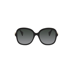 Black Thin Oversized Sunglasses 231451F005032