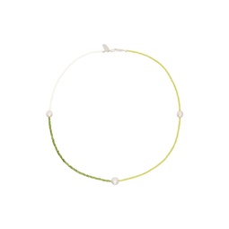 SSENSE Exclusive Green   White Shoom Necklace 231459M145010