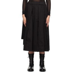 Black Pleated Midi Skirt 231460F092000