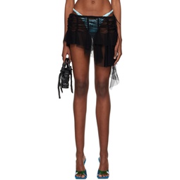 Black Ruched Miniskirt 231463F090001