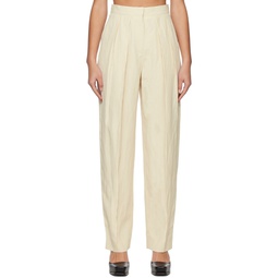 Off White Pleated Trousers 231471F087005