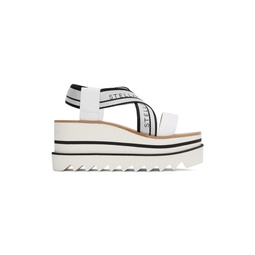White   Black Sneakelyse Platform Heeled Sandals 231471F124019