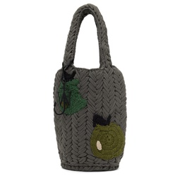 SSENSE Exclusive Gray Apple Knitted Tote 231477F046005
