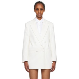 White Double Breasted Blazer 231482F057000