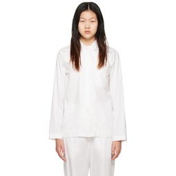 White Long Sleeve Pyjama Shirt 231482F079000
