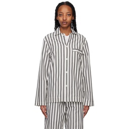 White   Black Oversized Pyjama Shirt 231482F079021
