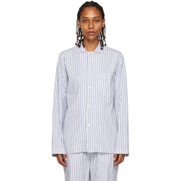 White Striped Pyjama Shirt 231482F079031