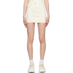 White Five Pocket Denim Miniskirt 231482F090000