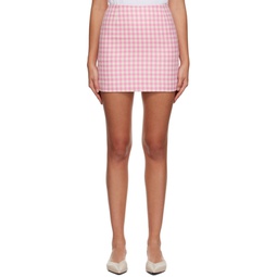Pink Check Miniskirt 231482F090008