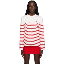 White   Red Ami de Cœur Long Sleeve T Shirt 231482F110024