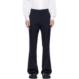 Navy Flared Trousers 231482M191001