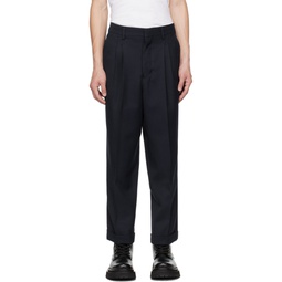 Navy Carrot Fit Trousers 231482M191012