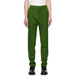Green Cigarette Fit Trousers 231482M191020