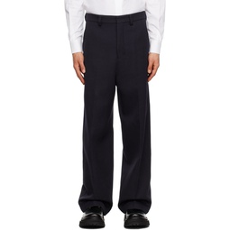 Navy Large Fit Trousers 231482M191027