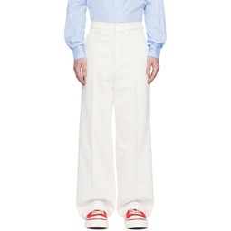 White Large Fit Trousers 231482M191029