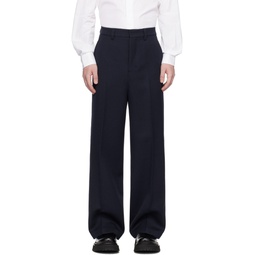 Navy Large Fit Trousers 231482M191031