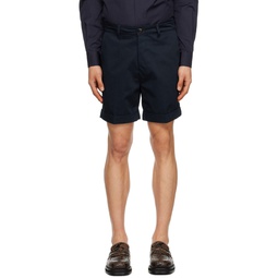 Navy Rolled Shorts 231482M193013
