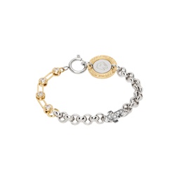 SSENSE Exclusive Silver   Gold Cross Bracelet 231490M142041