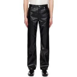 Black Londre Faux Leather Trousers 231491M191004
