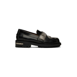 Black Chain Link Loafers 231492F121026