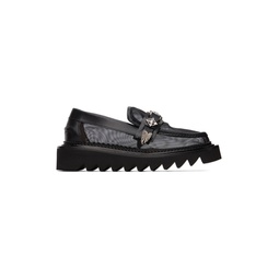 Black Semi Sheer Loafers 231492F121027