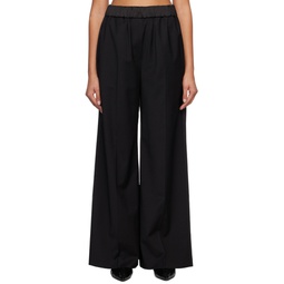 Black Concealed Drawstring Trousers 231494F087009