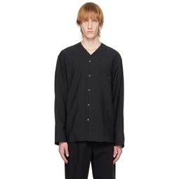 Black Crinkled Shirt 231495M192003